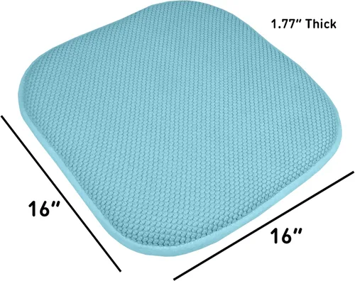 Vista 4 de Sweet Home Collection - Cojines de espuma viscoelástica con diseño de panal de abejas y esquinas redondeadas de 16 x 16 pulgadas; paquete de 6 Verde