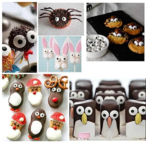 Vista 6 de 2 botellas de caramelos con ojos y ojos, decoración de cupcakes, decoración de galletas, dos tamaños mezclados, dulces dulces comestibles