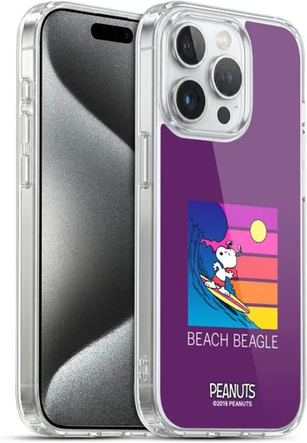 Vista 130 de Head Case Designs Funda de gel suave con licencia oficial de Peanuts Tropical Surf Snoopy Aloha Disco compatible con Apple iPhone 13 Mini Surf