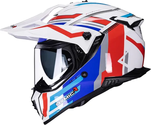 Vista 8 de X60 - Casco deportivo doble, casco de motocicleta de aventura con visera solar integrada, cascos para motos de nieve todoterreno para adultos