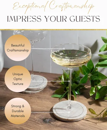 Vista 6 de Sister.ly Drinkware Opulent - Copas de cóctel redondeadas – Juego de 4, 8 onzas – Elegante cristalería acanalada para cócteles y mixología