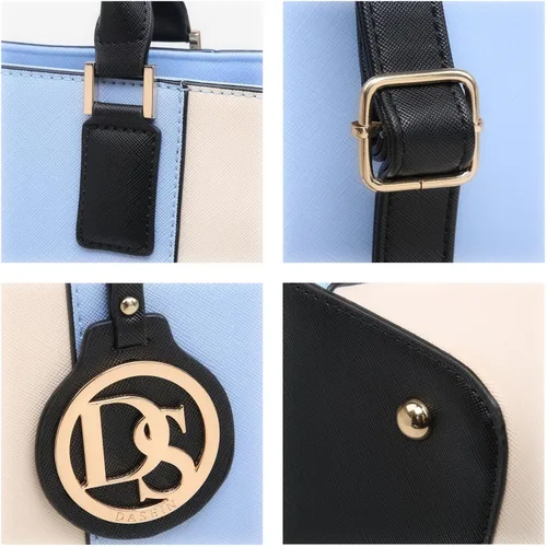 Vista 3 de DASEIN - Bolsa de mano para mujer, bolsa tipo bandolera, asa superior, bolsa plana para trabajar