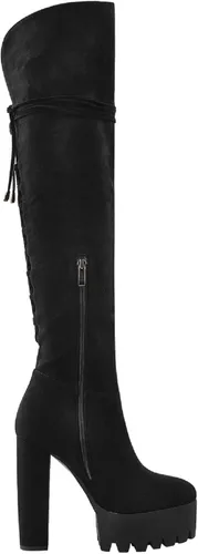Vista 2 de Richealnana Botas altas hasta la rodilla con plataforma y cordones con cremallera lateral para mujer