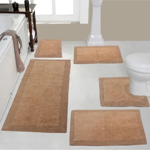Vista 65 de Home Weavers Luxury Collection 100% Cotton Reversible Bathroom Rugs Set, Washable Rug, Soft Cotton Extra Soft and Absorbent Bath Rug, Kitchen Mat, 2