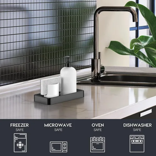 Vista 5 de Gurygo Bandeja de jabón de cerámica de 8" para cocina - Bandeja de tocador rectangular pequeña para baño - Bandeja para mostrador y tocador