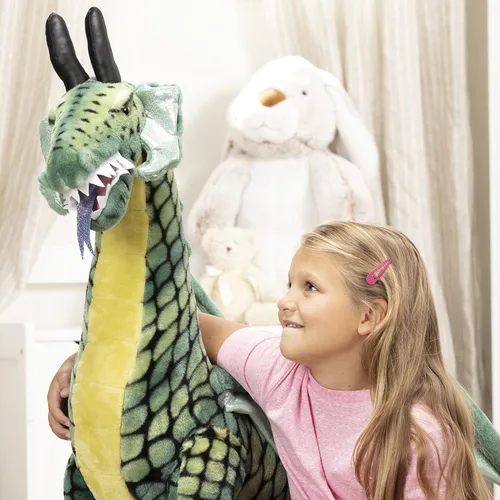 Vista 5 de Melissa & Doug Peluche realista de dragón gigante alado (36 x 40.5 x 16 pulgadas)