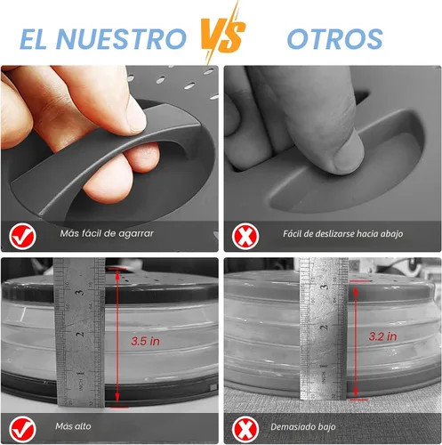 Vista 2 de LekDrok - Paquete de 2 fundas para alimentos para microondas con tapete de 10 pulgadas, tapete como soporte para tazón, cubierta para protector