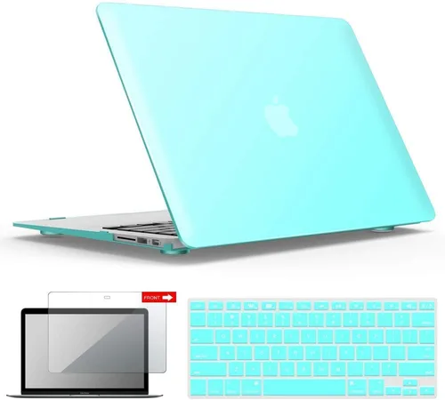 Vista 34 de iBenzer Carcasa rígida de plástico con superficie suave 3 en 1 y cubierta para teclado y protector de visualización para MacBook Air, Negro
