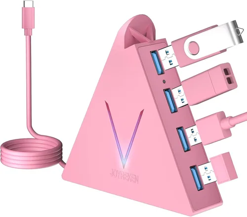Vista 17 de FlyingVHUB Hub USB 3.0 de 4 puertos, torre concentrador USB con cable extendido de 2 pies, divisor USB para laptop, PC, PS4, PS5, Xbox, mouse