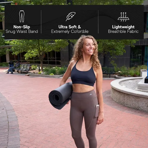 Vista 3 de CompressionZ - Leggings de compresión de cintura alta para mujer, para yoga, correr, gimnasio y entrenamiento diario, pantalones deportivos