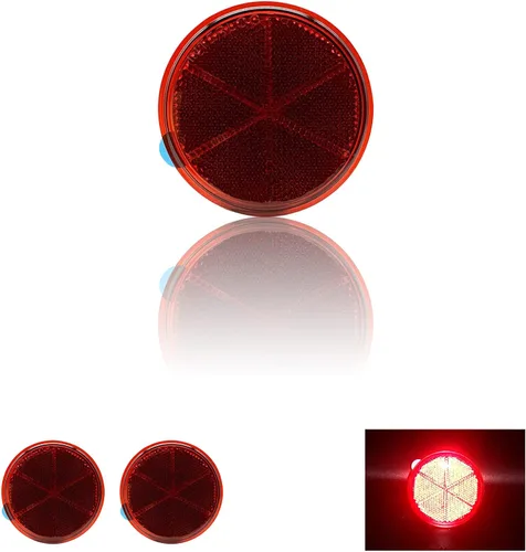Vista 6 de Reflector Autoadhesivo Redondo 80mm de Seguridad Impermeable para Pegar en Entradas de Garage, Buzones, Árboles
