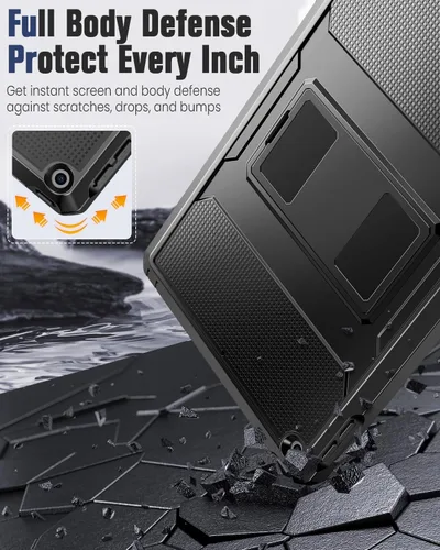 Vista 4 de MoKo Funda Compatible con iPad 9.7 de 2018/2017 6ª/5ª Generación - [Resistente] Funda Híbrida Protectora de Cuerpo Completo a Prueba de Golpes