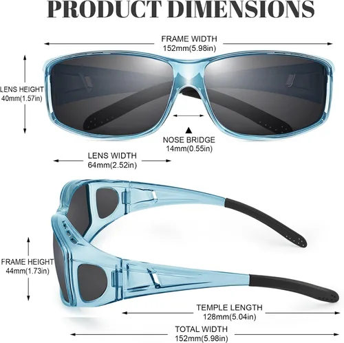 Vista 4 de Polarized Sunglasses Fit Over Glasses for Women Men with UV400 Protection Over Wrap Around Sun Glasses