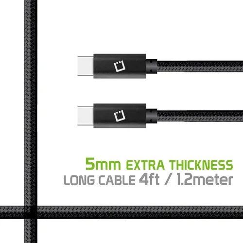 Vista 5 de Cable de carga rápida dual USB-C/PD de 60 W compatible con HTC U11 Life Plus 5Gbps transferencia de datos para entrega de energía de alta capacidad
