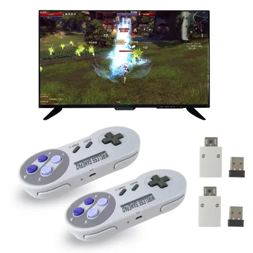 Vista 5 de 2 unids2.4 GHz controlador inalámbrico Gamepad para Nintendo SwitchPS miniSNES Classic Edition (Mini)NES Classic Edition Gamepad con receptor