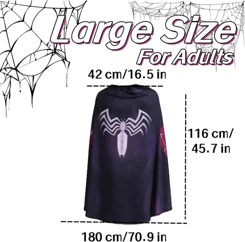 Vista 2 de LG LOUIS GARDEN Disfraz de araña para niñas con impresión 3D de araña, overol de máscara para fiesta de Halloween, traje de cosplay para niños