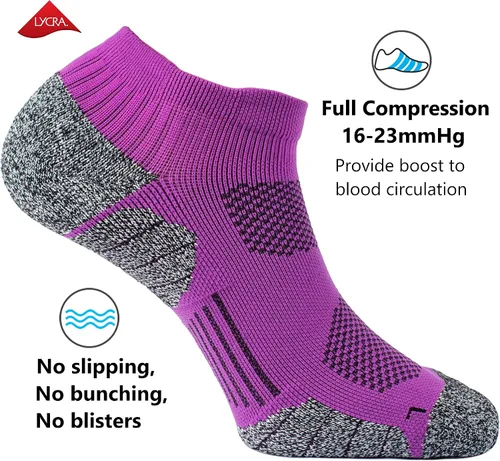 Vista 2 de CWVLC Paquete múltiple de calcetines deportivos de compresión acolchados unisex