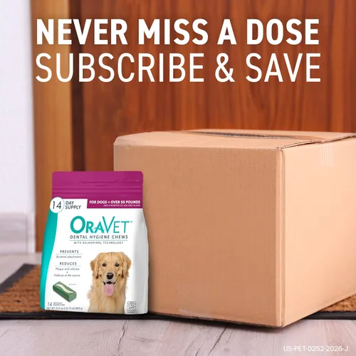 Vista 9 de OraVet Masticables de higiene dental para perros pequeños, cuidado bucal con delmopinol, sabor a vainilla, 14