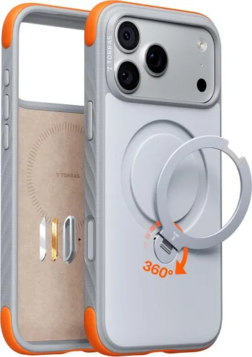 Vista 18 de TORRAS Funda Q3 Rugged para iPhone 18 Pro 360 con soporte magnético, apto Isla azul