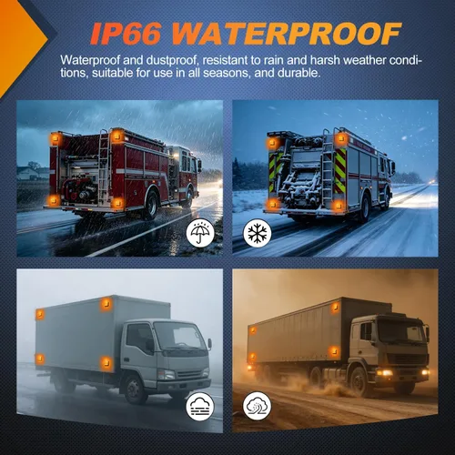 Vista 6 de Nilight Luces estroboscópicas magnéticas inalámbricas, 2 unidades, 12 luces LED ámbar de advertencia de emergencia, 18 patrones de destello