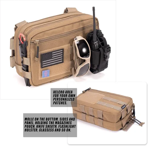 Vista 2 de Bolso Táctico de Cinturón de Pecho Oculto para Transporte Discreto CCW, Bolso Molle IFAK EMT Organizador Médico para Caza al Aire Libre, Tiro