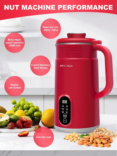 Vista 2 de Máquina para hacer leche de nuez para leche casera, a base de plantas con limpieza automática y control de temperatura, máquina de leche de soja