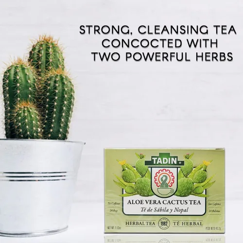 Vista 5 de Tadin Té Aloe Vera Con Cactus 24 Bolsas - Te De Sabila Con Nopal - Té