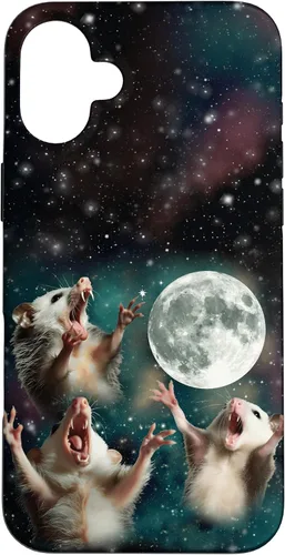 Vista 23 de Three Possum Moon 3 Opossum Funny Weird Cursed Meme Case para iPhone 17