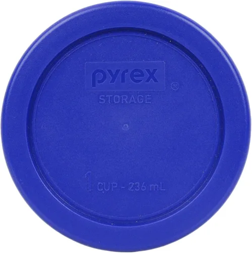 Vista 2 de Pyrex (3) 7202-PC 1-Cup, (3) 7200-PC 2-Cup, (2) 7201-PC 4-Cup, y (2) 7402-PC 6/7-Cup Tapas de almacenamiento de alimentos en azul y azul Cadete