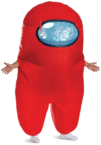 Vista 2 de Disfraz Inflable Adulto Among Us Impostor Rojo Multicolor