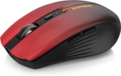 Vista 11 de RAPIQUE Ratón Inalámbrico Bluetooth - (BT1/BT2+USB) Tri-Modo de Alto Rendimiento, Recargable, Clic Silencioso, Compatibilidad Multi-Dispositivo