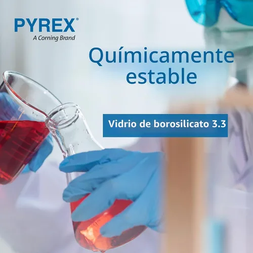 Vista 4 de PYREX Griffin - Vaso de precipitados de vidrio de borosilicato, vaso de precipitados de medición graduado de forma baja con pico, cristalería