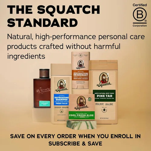 Vista 12 de Dr. Squatch - Desodorante natural para hombres - Sin aluminio, elimina el olor - Birchwood Breeze (2.65 oz, paquete de 3)
