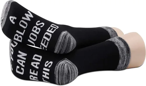 Vista 4 de JXGZSO 2 pares de calcetines divertidos para regalo de humor para adultos si puedes leer esto un golpe de trabajo necesitado calcetines divertidos
