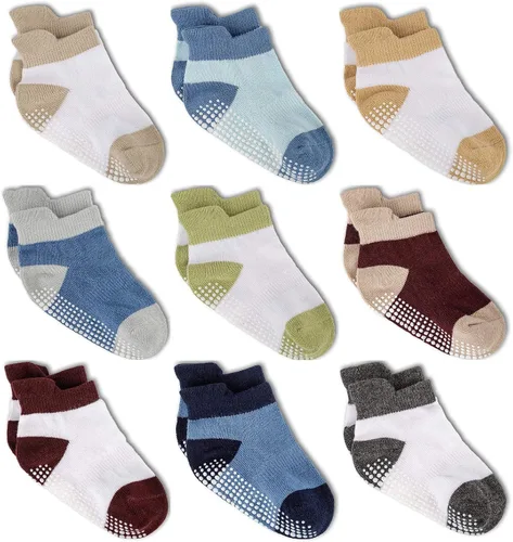Vista 18 de Calcetines tobilleros antideslizantes Zaples para bebés con suelas antideslizantes para bebés, niños pequeños, niños y niñas