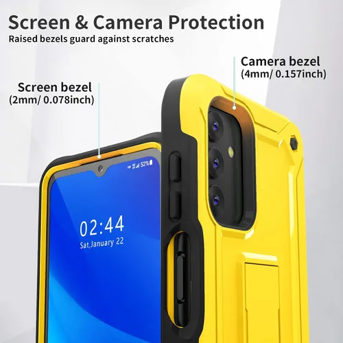 Vista 3 de URBANITE Funda para Samsung Galaxy A13 con soporte, protección a prueba de golpes de grado militar con protector de pantalla compatible con teléfono