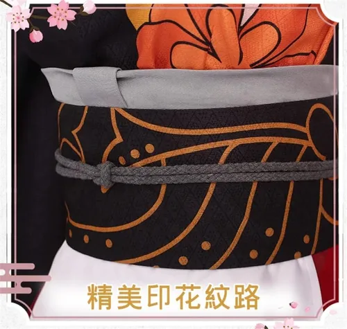 Vista 5 de Cosplay Life Anime Kimetsu Café Maid Lolita Vestido Manga Personaje Merch Conjunto Completo Kimono Disfraz