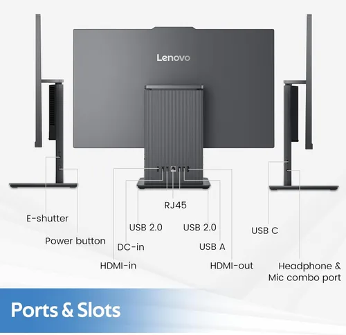 Vista 9 de Lenovo IdeaCentre AIO 3 23.8 pulgadas FHD todo en uno, AMD Ryzen 5 7535HS, 16 GB DDR5, 1.5 TB de almacenamiento