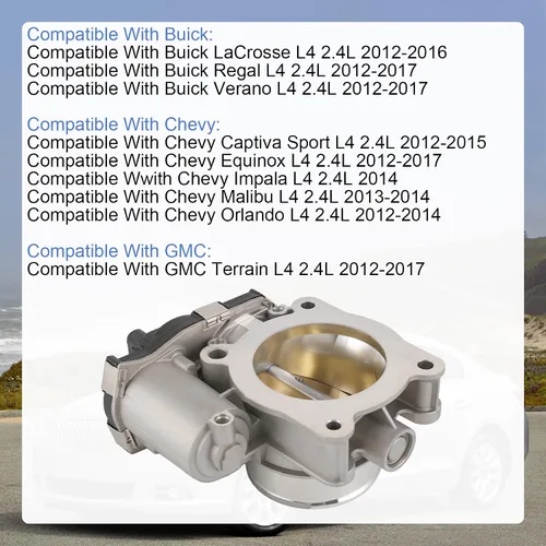 Vista 3 de Cuerpo electrónico del acelerador compatible con Buick Lacrosse Regal Verano Chevy Captiva Sport Equinox Impala Malibu Orlando GMC Terrain L4 2.4L