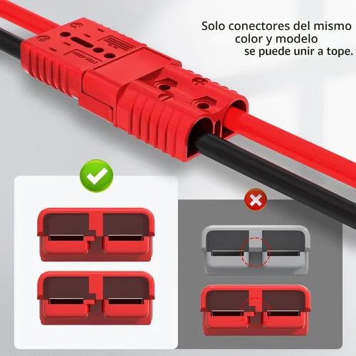 Vista 3 de RVBOATPAT Conector de desconexión rápida de batería 175A, batería de 12 V, conector de cable de conexión rápida 1/0 AWG para carretilla elevadora