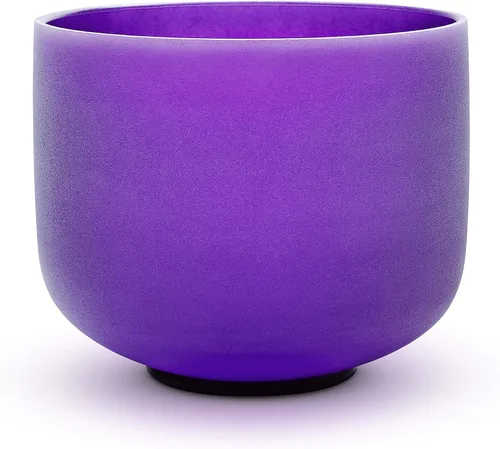Vista 25 de Topfund Cuenco tibetano de cristal, azul, de 440 Hz, con funda de transporte resistente y mazos, nota G, 10 pulgadas, para chakra garganta