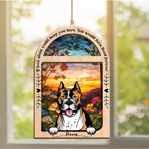 Vista 330 de LOVELYPOD Adorno de Navidad personalizado de sabueso afgano, atrapasoles con nombre, regalos de pérdida de mascotas, regalos para amantes