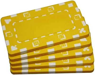 Vista 3 de 5 placas rectangulares negras de fichas de póquer Negro