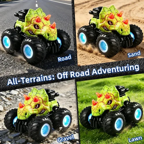 Vista 5 de Monster Truck Toys, coche de control remoto 1:18 con luz y música Verde