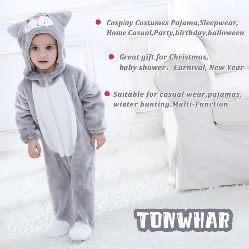 Vista 6 de Tonwhar - Enterizo para bebé, diseño de gato
