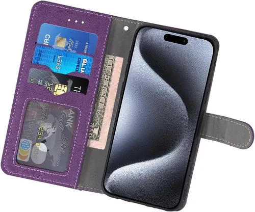 Vista 3 de Asuwish Funda compatible con iPhone 15 Pro Max de 6.7 pulgadas y protector de pantalla de vidrio templado, ranura para tarjetero, funda