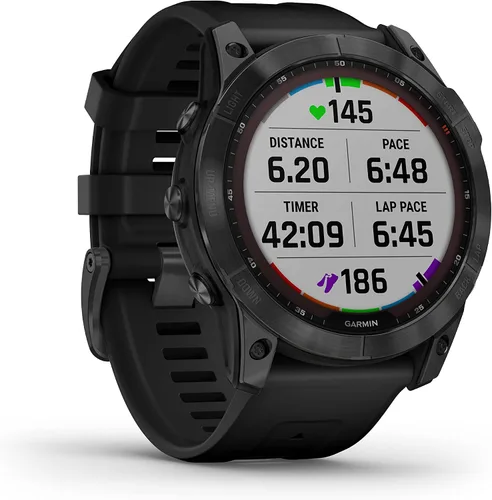 Vista 3 de Garmin Fenix 7X - Reloj GPS multideportivo impermeable con pantalla solar de 1.4 pulgadas con linterna LED integrada y Bluetooth