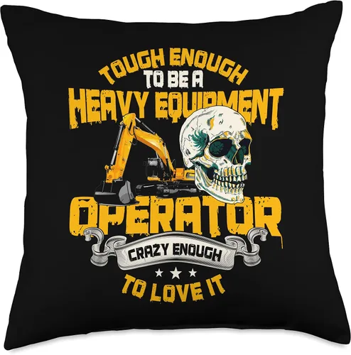 Vista 5 de Heavy Equipment Operator Gifts Almohada de retroexcavadora de construcción de equipo pesado, 16.0 x 16.0 in, multicolor