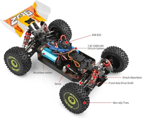 Vista 5 de GoolRC WLtoys 144010 - Autos RC sin escobillas para adultos, auto de control remoto a escala 1:14, carreras de alta velocidad, auto de deriva RC