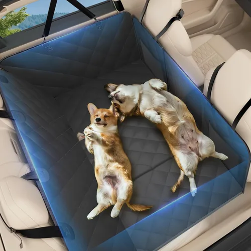 Vista 11 de Funda de asiento trasero para perro, hamaca para perro de fondo duro para automóvil, impermeable, suave, extensor de cama de viaje, soporta 400
